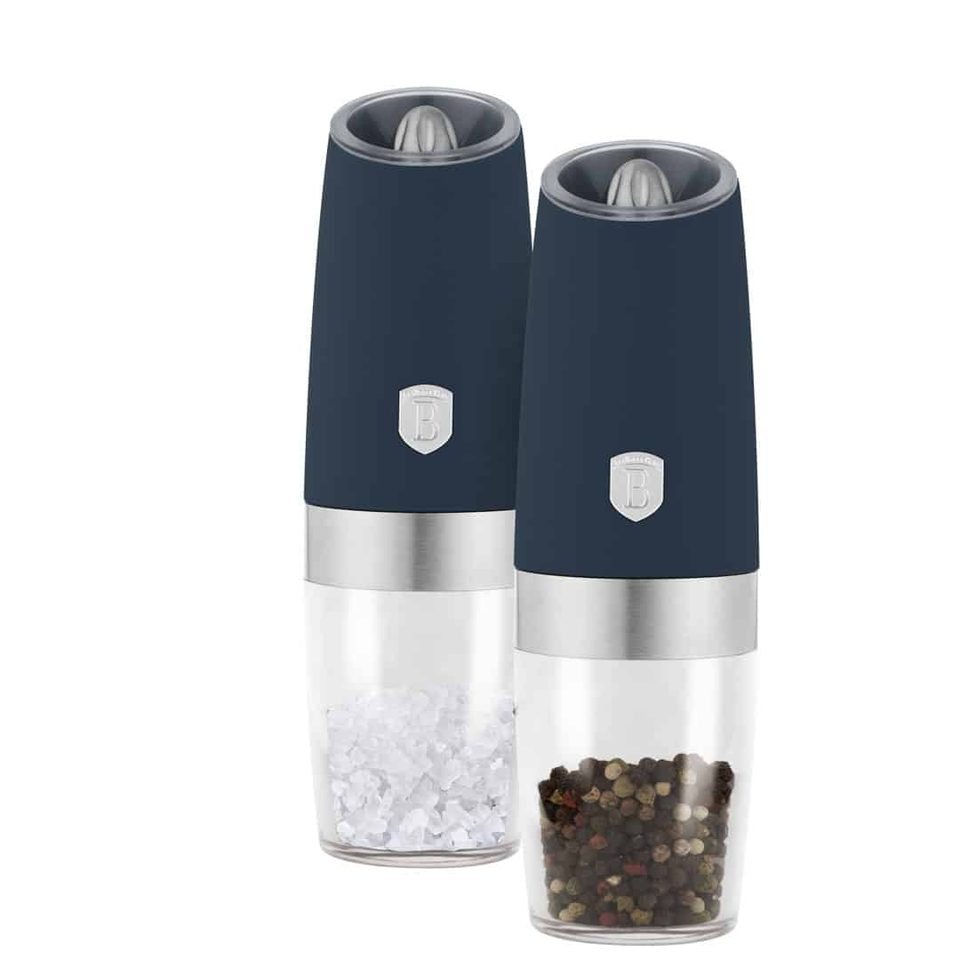 Gravity Pepper & Salt Mill Set, 2 pcs | Matt Blue | Deep Sea Collection | Berlinger Haus BH9572