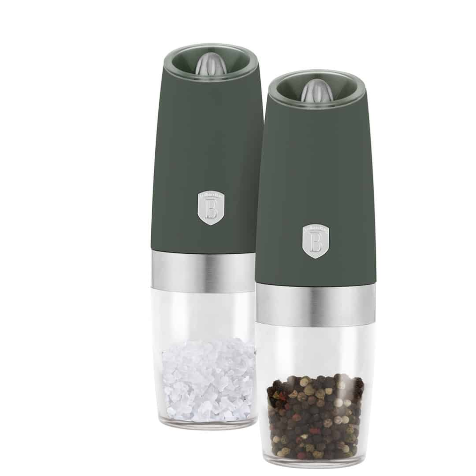 Gravity Pepper & Salt Mill Set, 2 pcs | Matt Green | Berlinger Haus BH9570