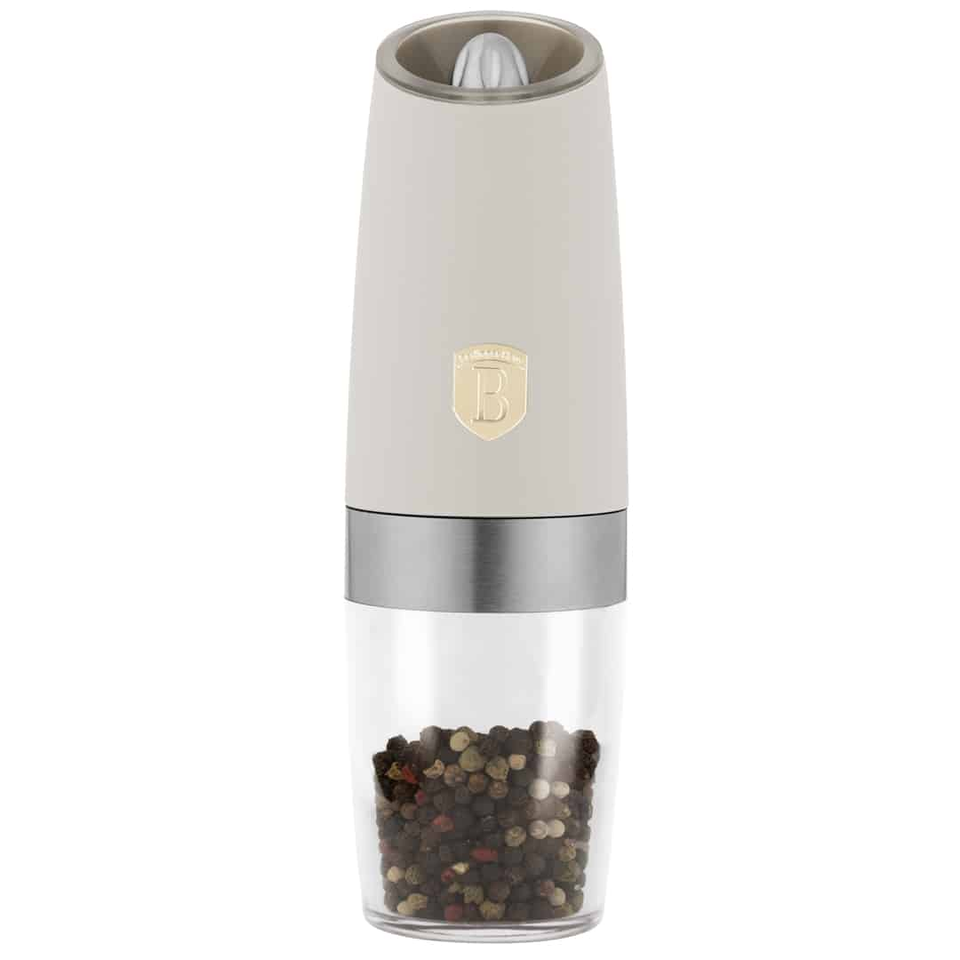 🧂 Gravity Pepper & Salt Mill Set, 2 pcs | Matt Cream | Sahara Berlinger Haus BH9542