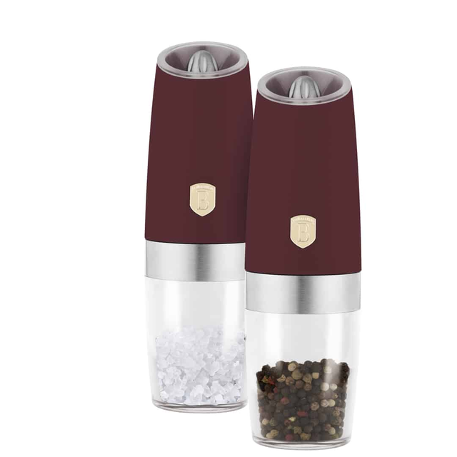 Gravity Pepper & Salt Mill Set, 2 pcs | Matt Bordeaux | Leonardo Berlinger Haus BH9541