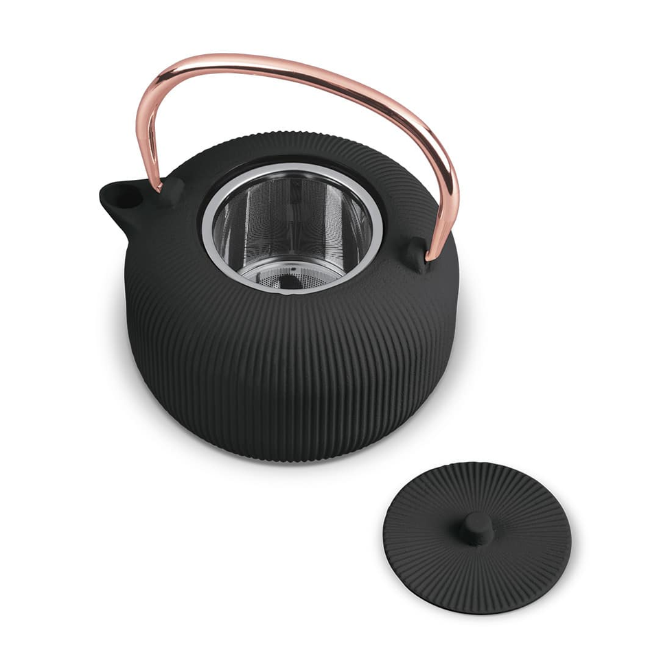 Cast Iron Teapot, 1 L | Black – Rose Gold | Berlinger Haus BH8941