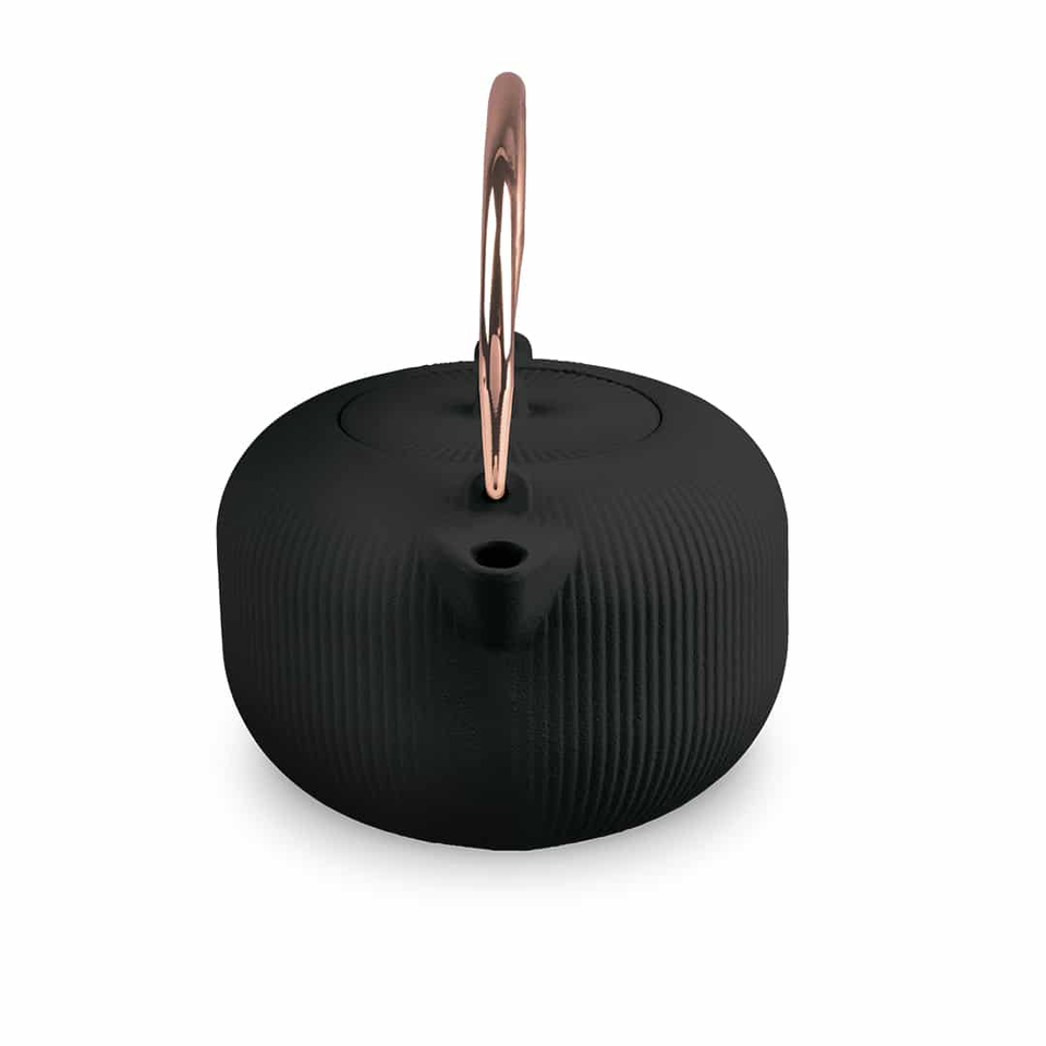 Cast Iron Teapot, 1 L | Black – Rose Gold | Berlinger Haus BH8941