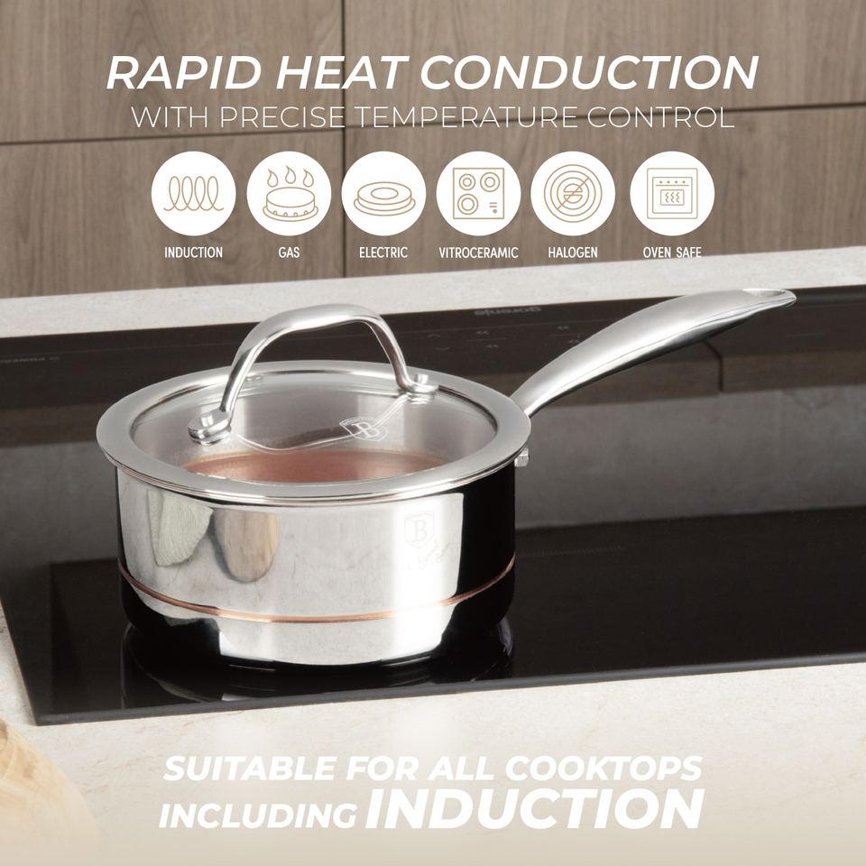 Saucepan with Lid, 16 cm | Copper Touch Collection | Berlinger Haus BH8811