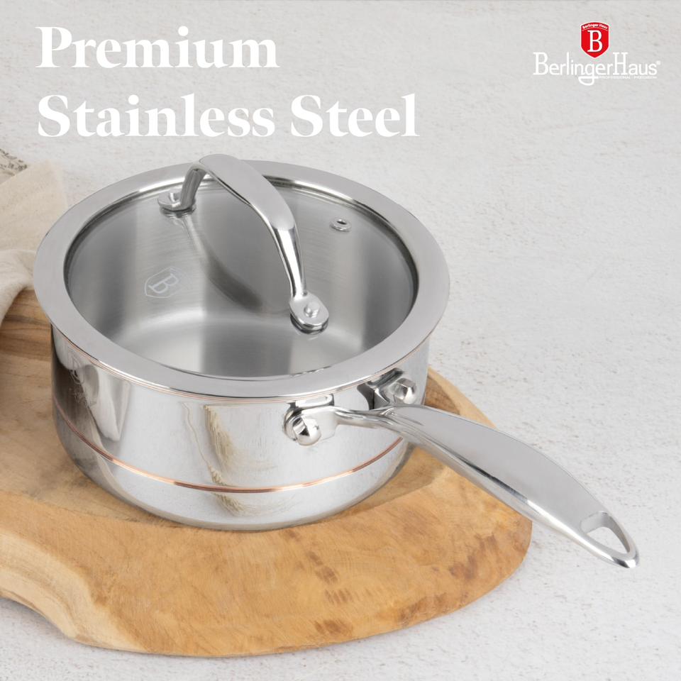 Saucepan with Lid, 16 cm | Copper Touch Collection | Berlinger Haus BH8811