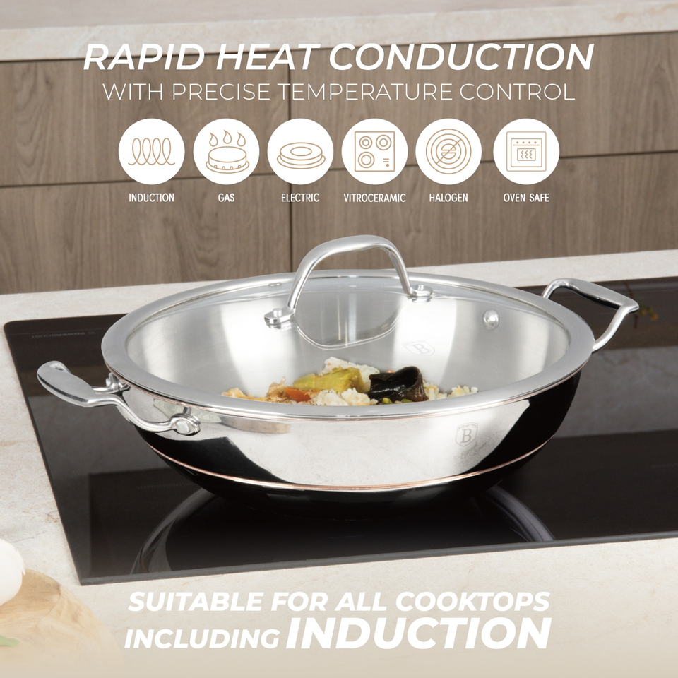 Wok with Lid, 24 cm | Copper Touch Collection | Berlinger Haus BH8812