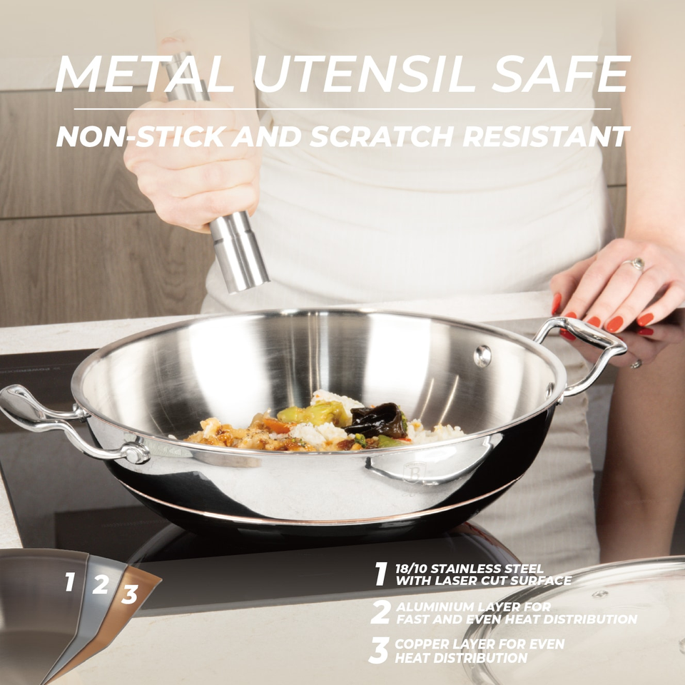 Wok with Lid, 24 cm | Copper Touch Collection | Berlinger Haus BH8812