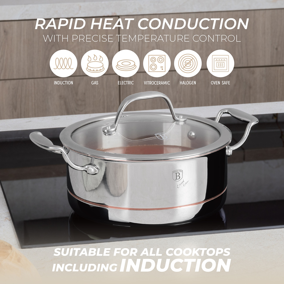 Casserole with Lid, 20 cm | Copper Touch Collection | Berlinger Haus BH8814