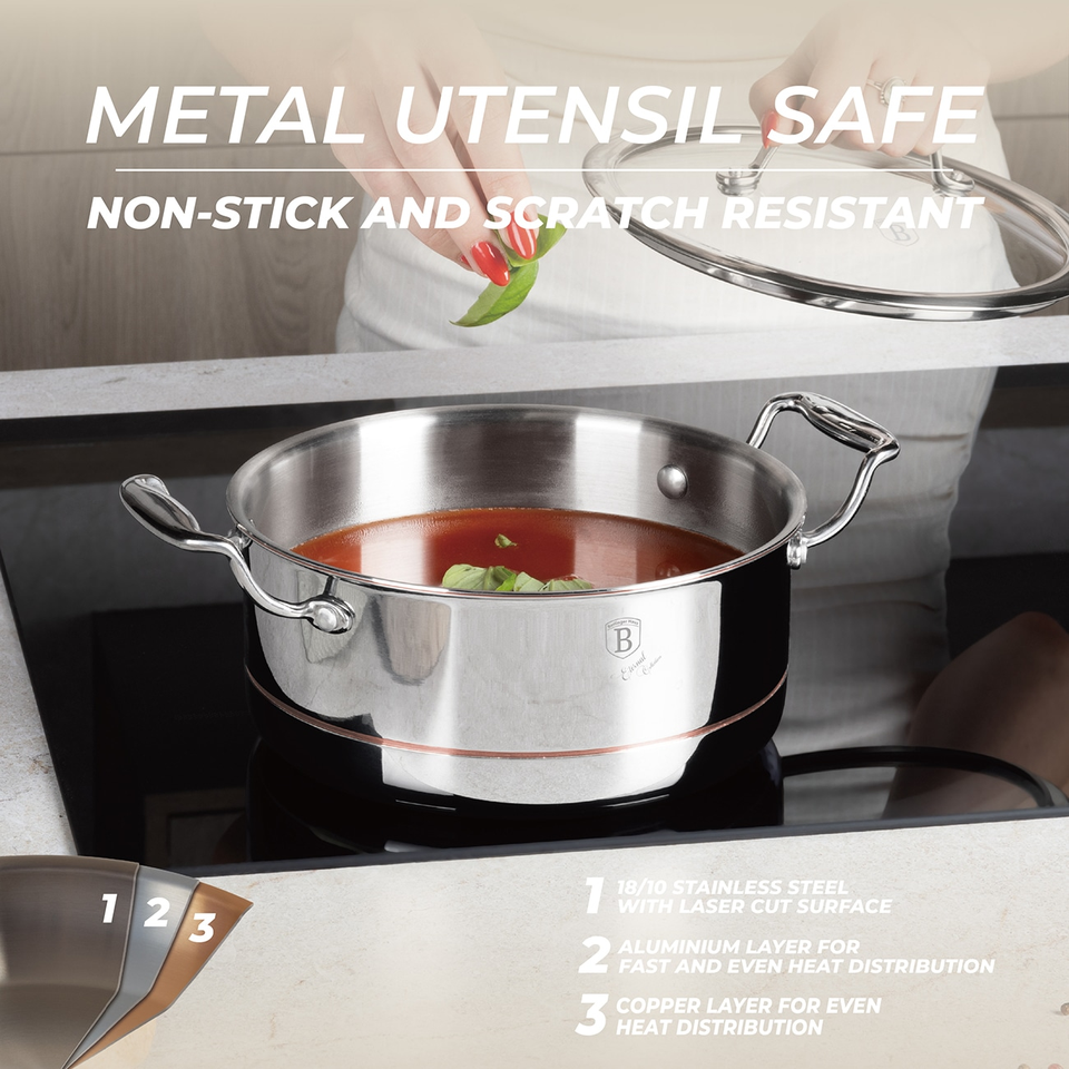 Casserole with Lid, 20 cm | Copper Touch Collection | Berlinger Haus BH8814