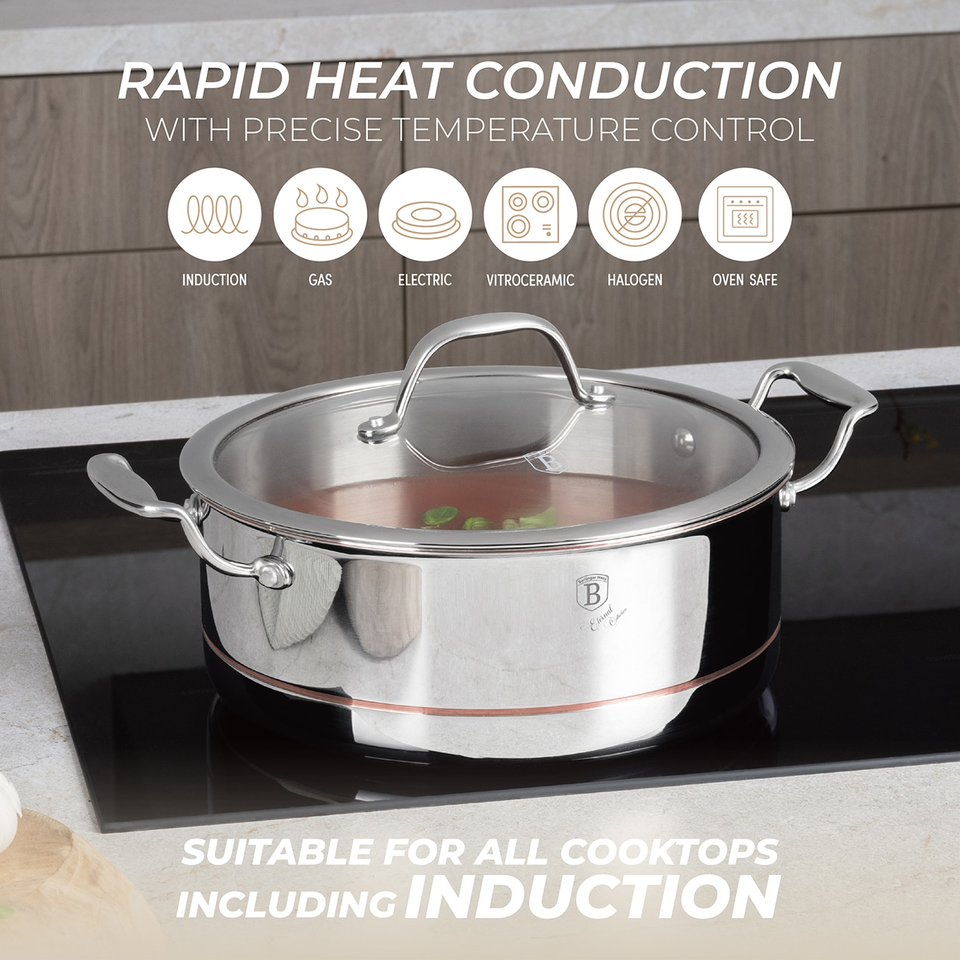 Casserole with Lid, 24 cm | Copper Touch Collection | Berlinger Haus BH8815