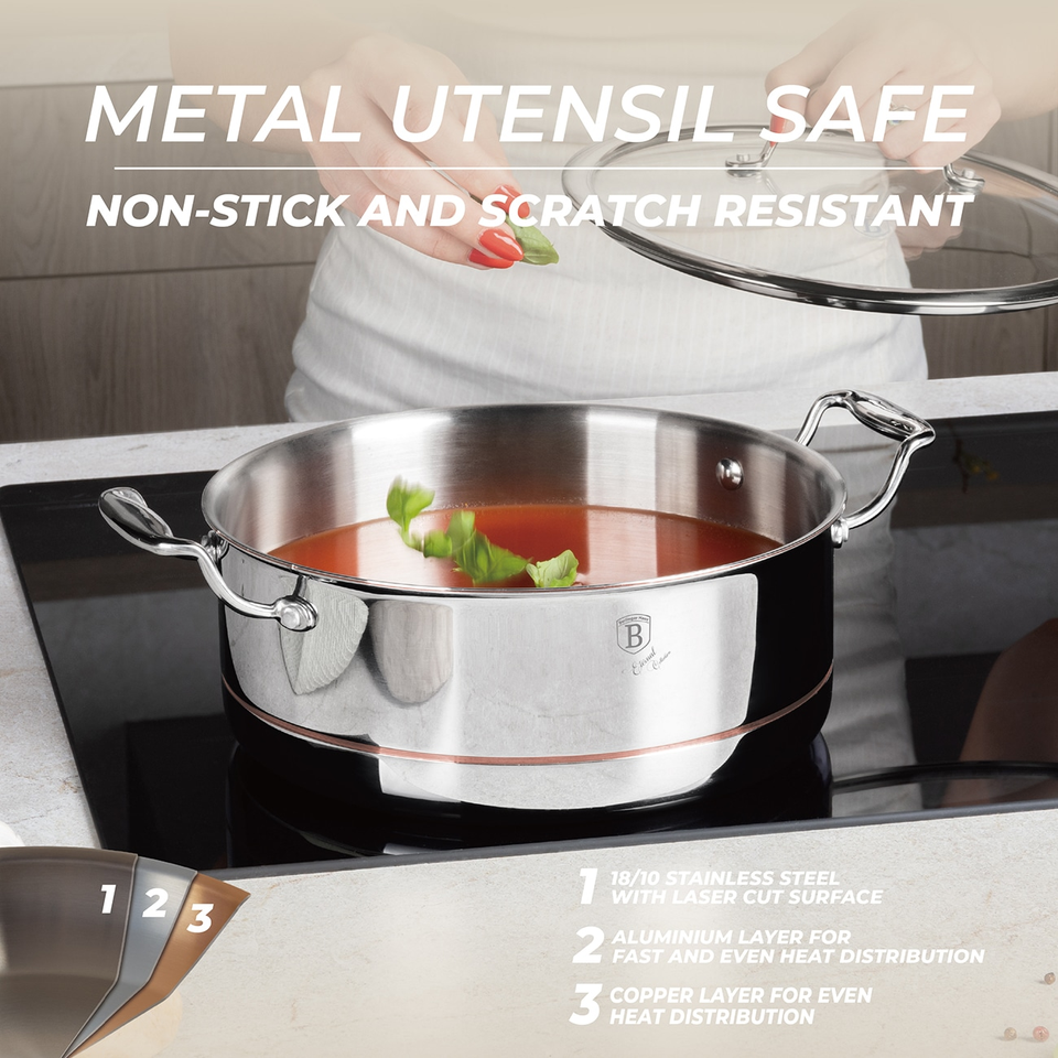 Casserole with Lid, 24 cm | Copper Touch Collection | Berlinger Haus BH8815