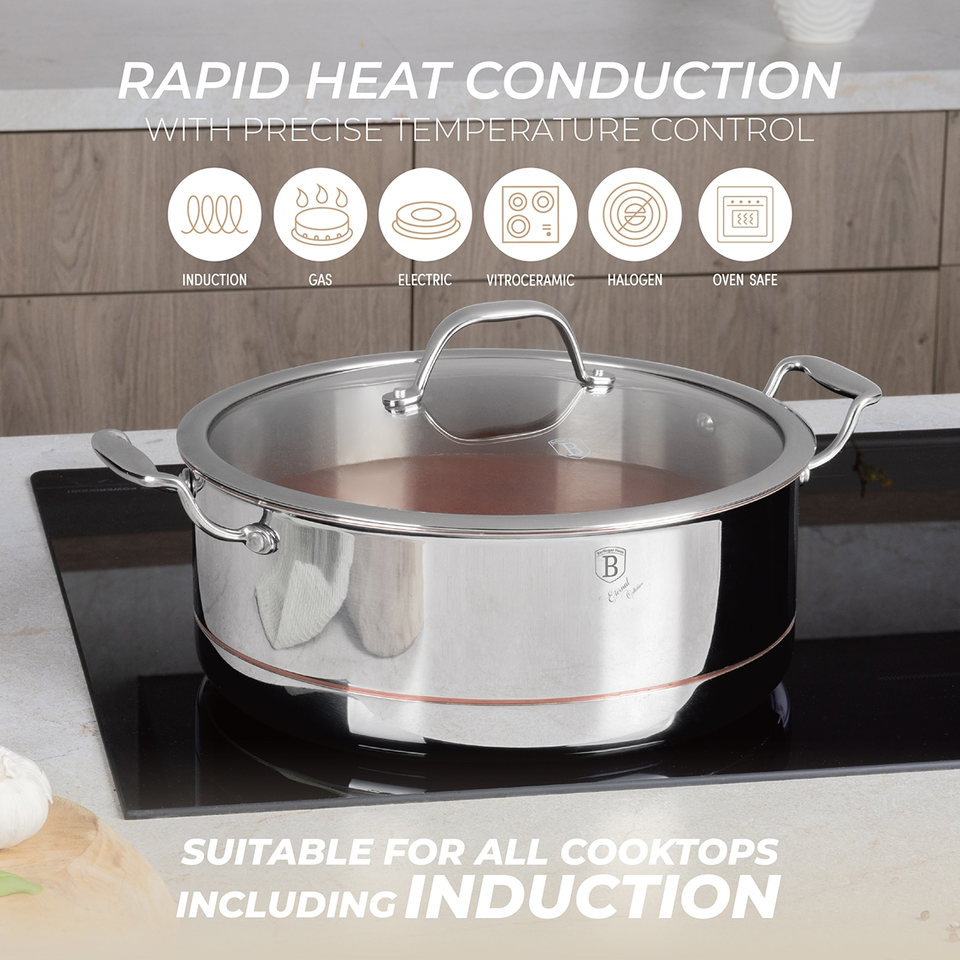 Casserole with Lid, 28 cm | Copper Touch Collection | Berlinger Haus BH8816