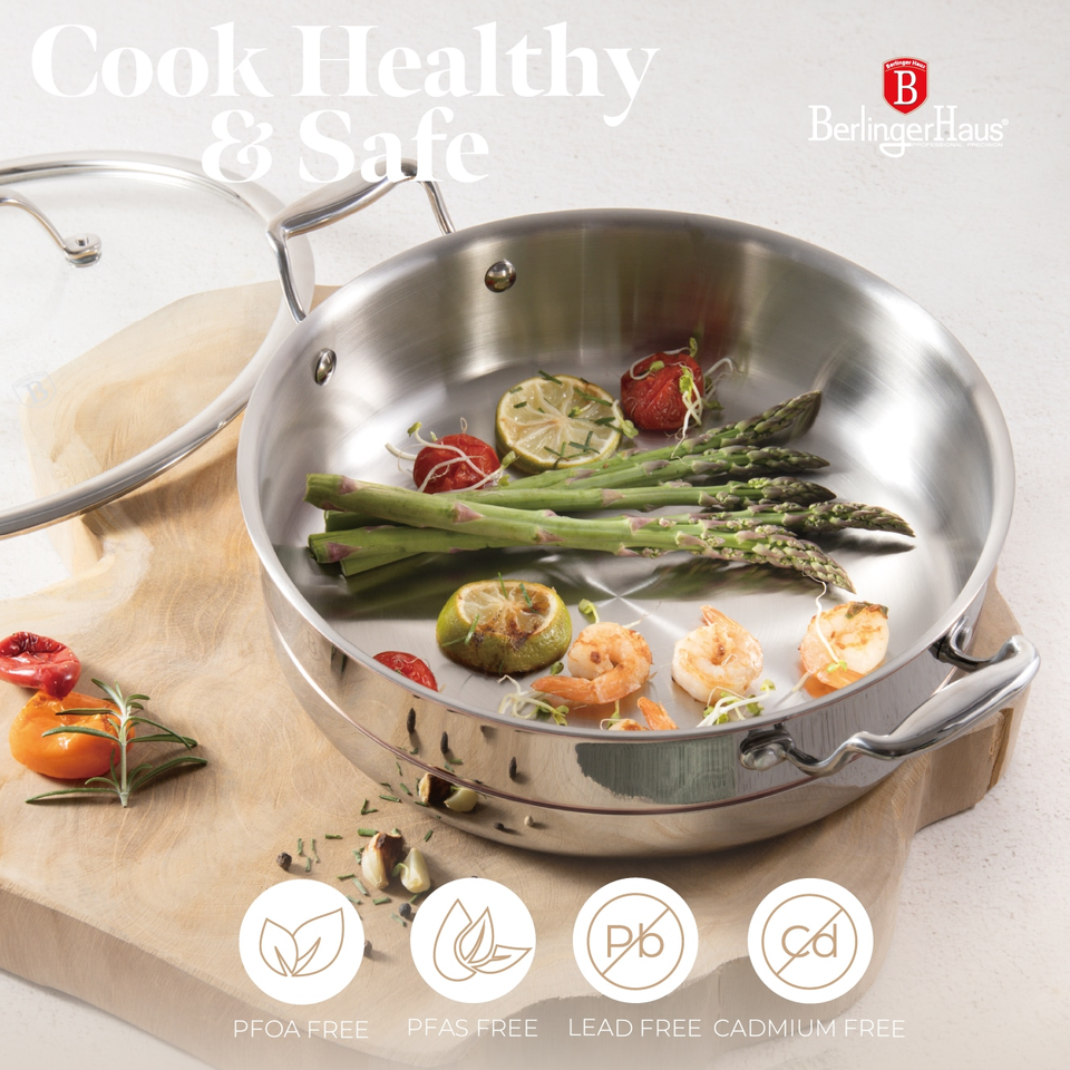 Shallow Pot with Lid, 28 cm | Copper Touch Collection | Berlinger Haus BH8817