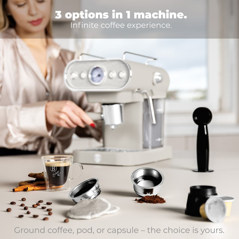 Espresso Coffee Maker, 3 in 1 Berlinger Haus BH9859