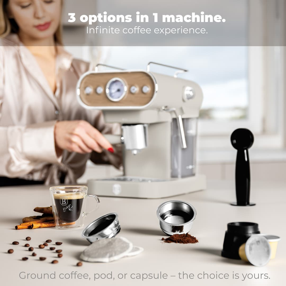 Espresso Coffee Maker, 3 in 1 Berlinger Haus BH9854