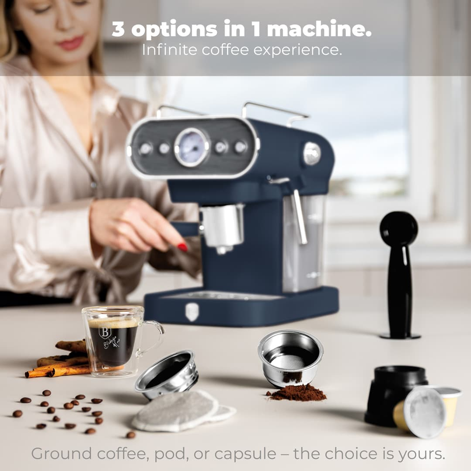 Espresso Coffee Maker, 3 in 1 Berlinger Haus BH9858