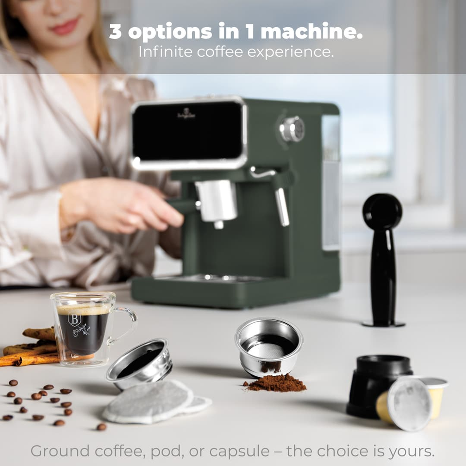 Digital Espresso Coffee Maker, 3 in 1 Berlinger Haus BH9850