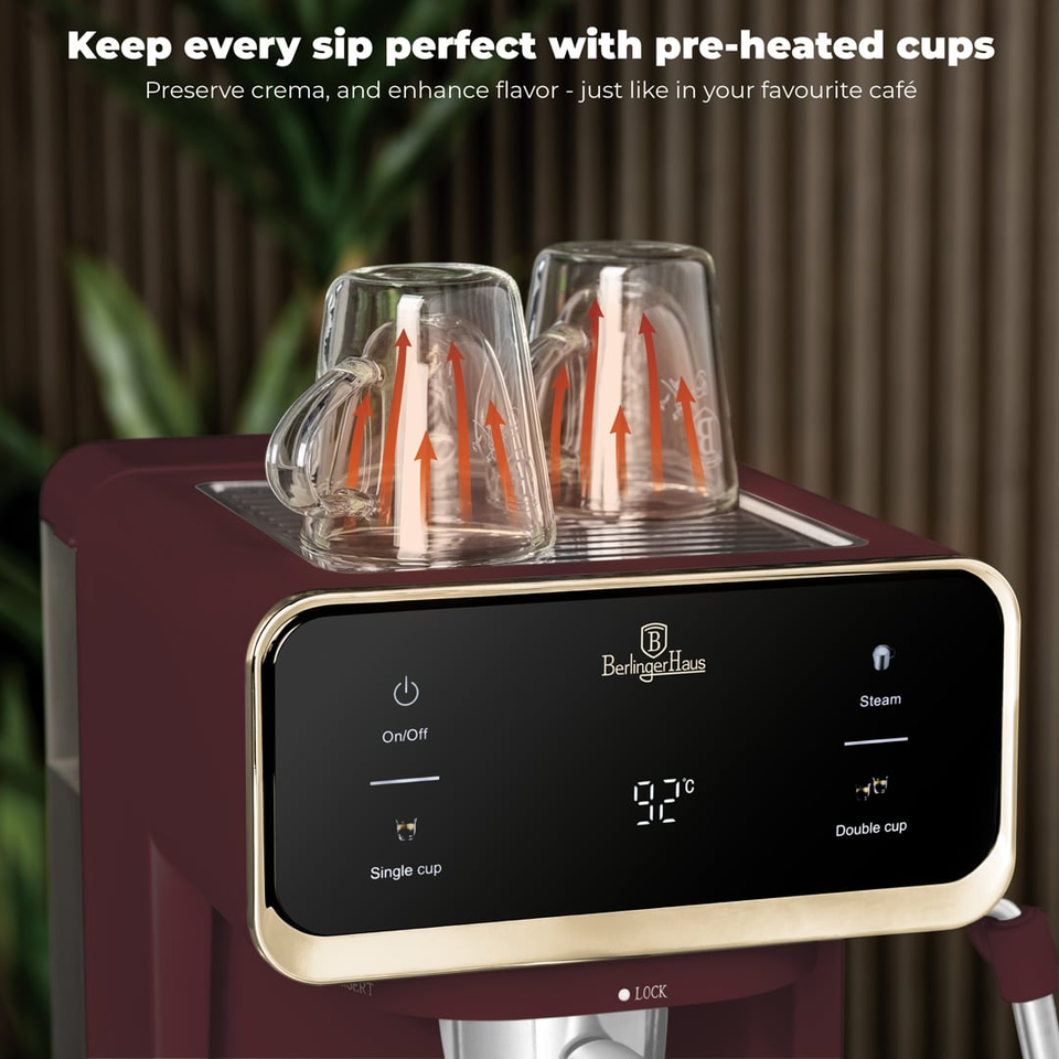 Digital Espresso Coffee Maker, 3 in 1 Berlinger Haus BH9848