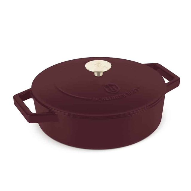 Shallow Pot, 26 cm, Cast Iron – Bordeaux Berlinger Haus BH6263