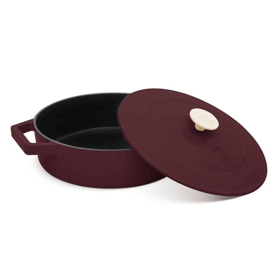 Shallow Pot, 26 cm, Cast Iron – Bordeaux Berlinger Haus BH6263