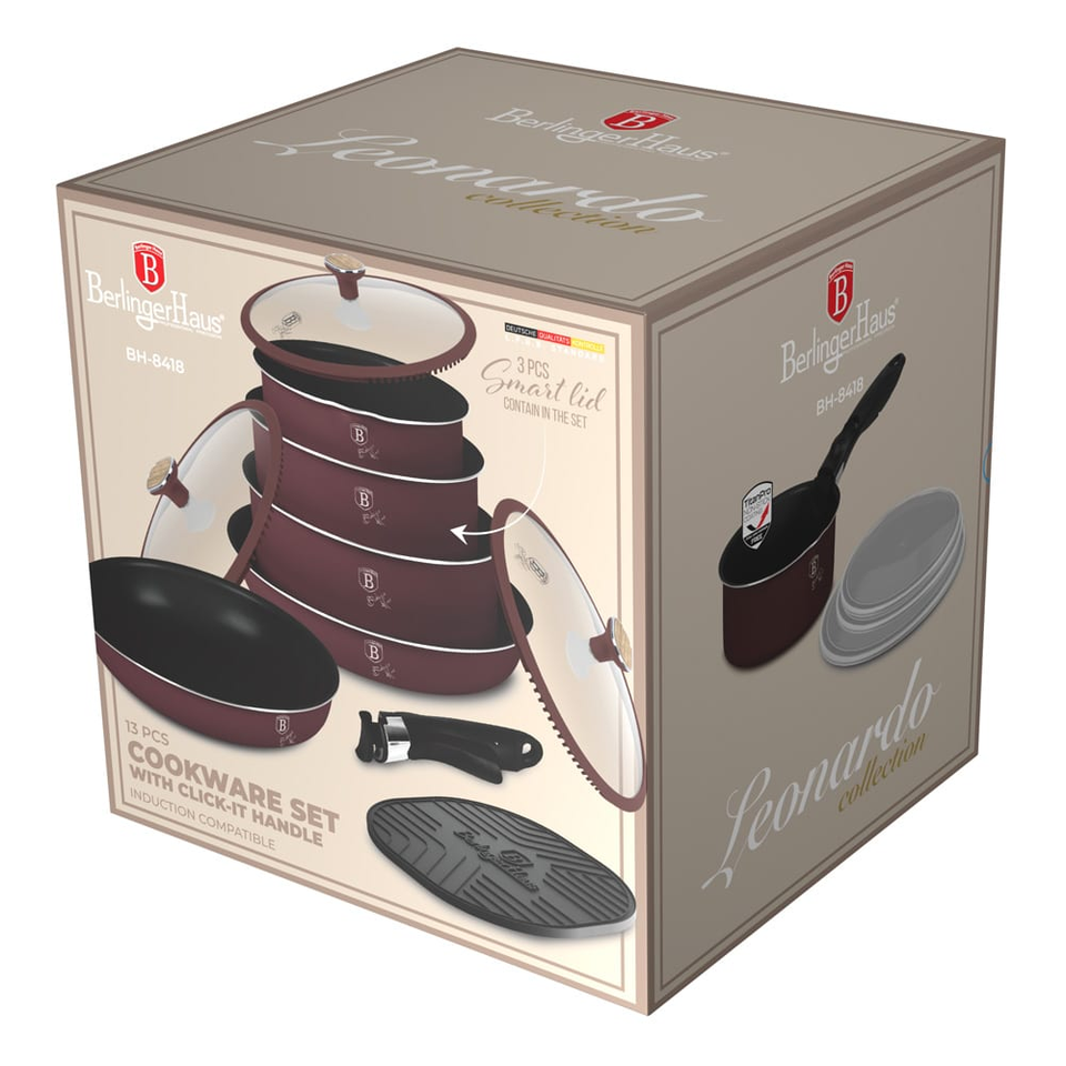 13-Piece Cookware Set, Leonardo Nordic Collection – Berlinger Haus BH8418