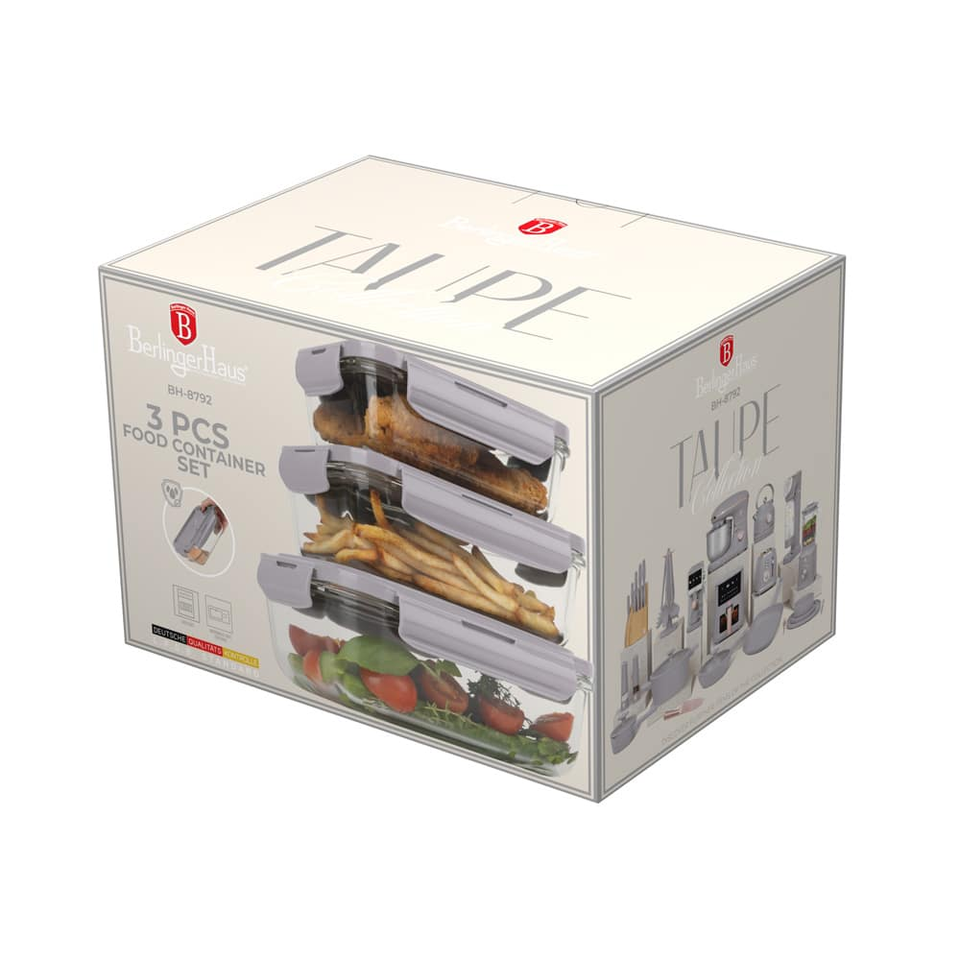 3-Piece Container Set, Taupe Berlinger Haus BH8792