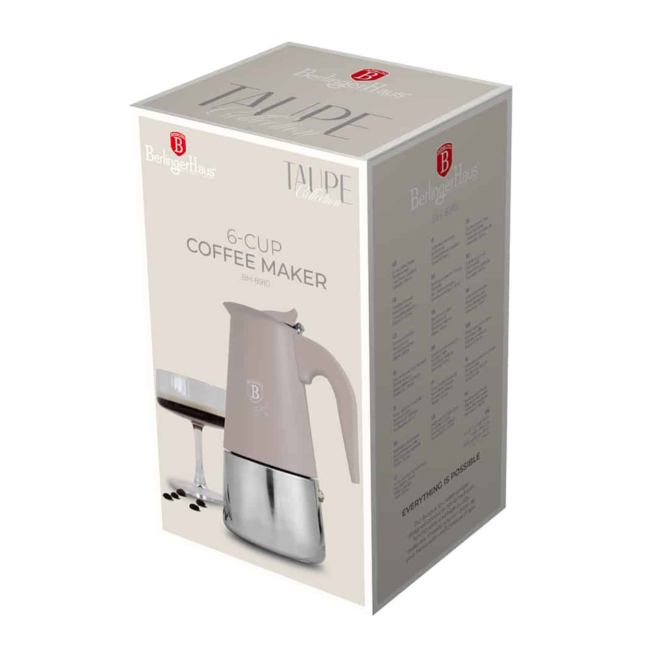 Coffee Maker, 6 Cups, Matt Taupe – Berlinger Haus BH8910