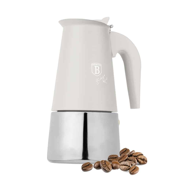 Coffee Maker, 6 Cups, Matt Cream Sahara | Induction Compatible | Berlinger Haus BH8911