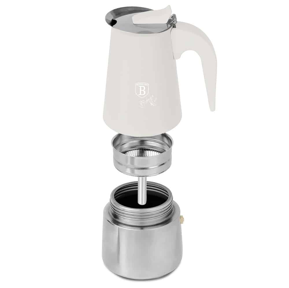 Coffee Maker, 6 Cups, Matt Cream Sahara | Induction Compatible | Berlinger Haus BH8911