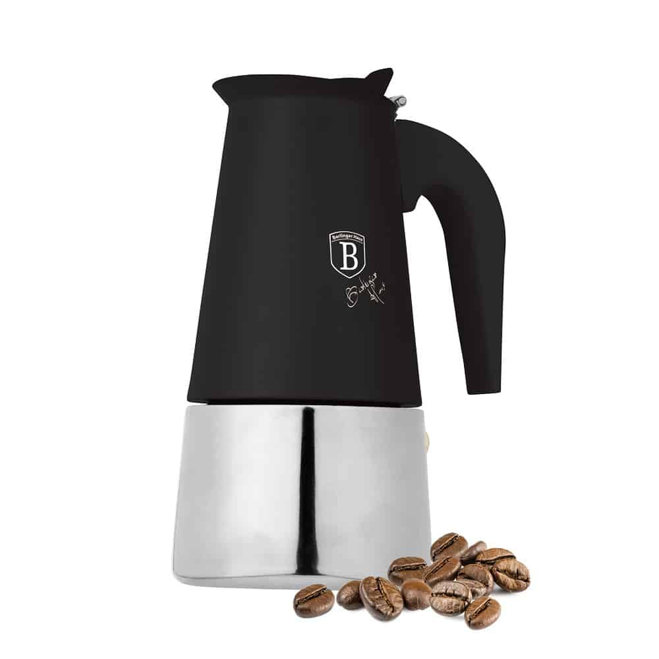 Coffee Maker, 6 Cups, Matt Black | Induction Compatible | Berlinger Haus BH8912