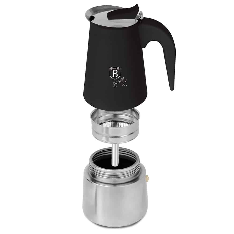 Coffee Maker, 6 Cups, Matt Black | Induction Compatible | Berlinger Haus BH8912