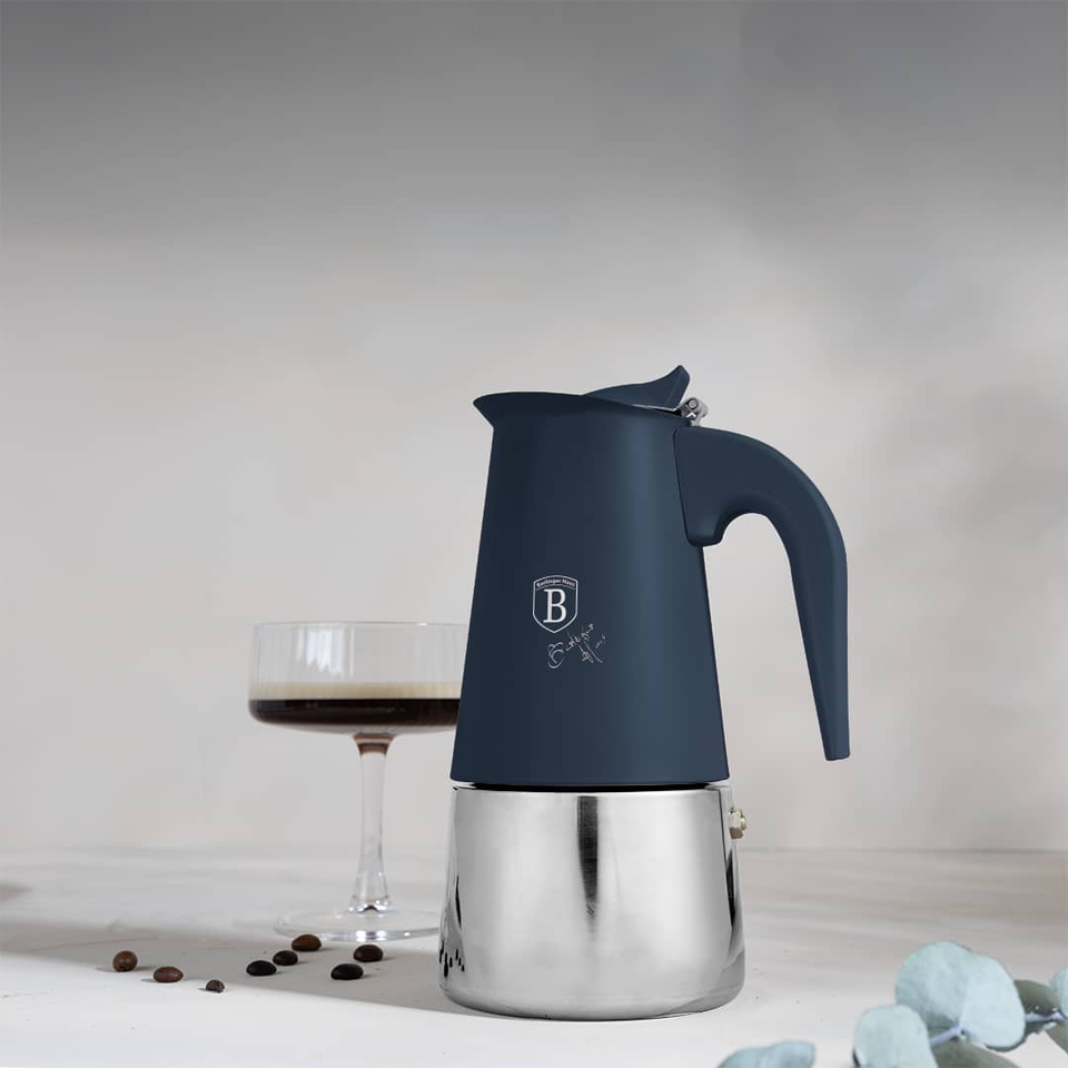 Coffee Maker, 6 Cups, Matt Blue | Induction Compatible | Berlinger Haus BH8913