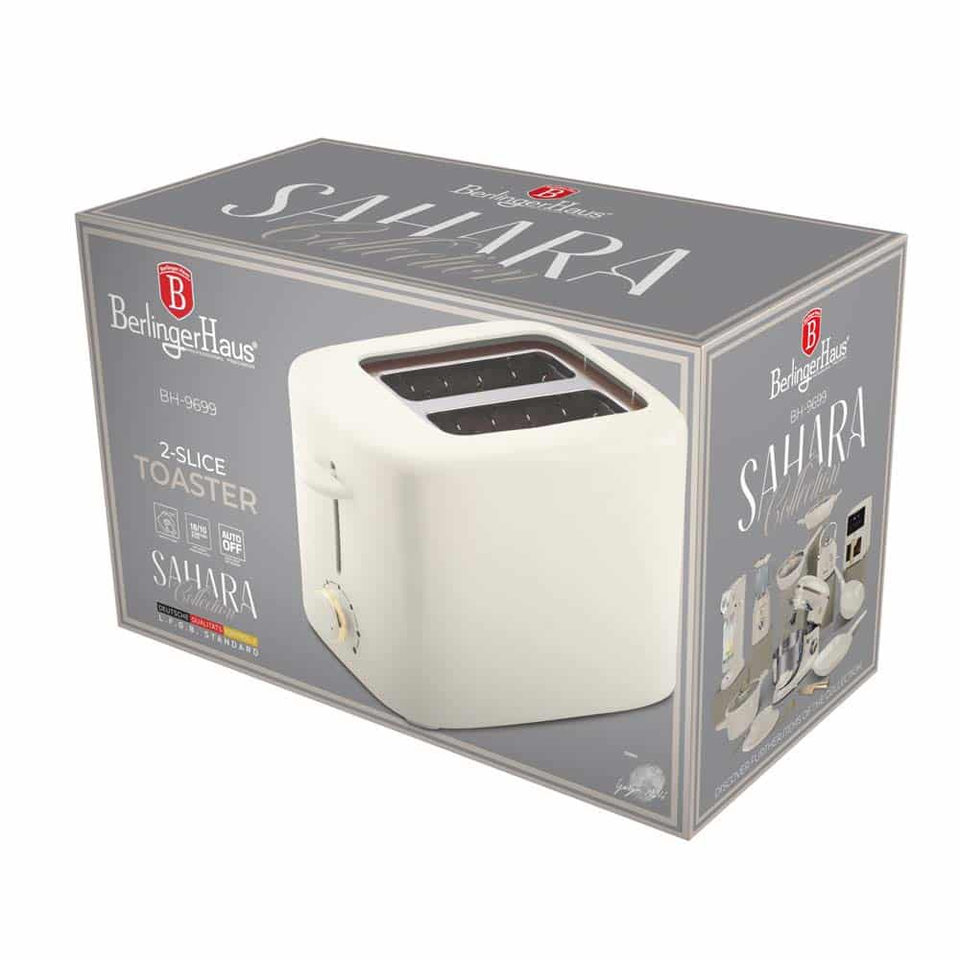 Toaster with Cover, Sahara Matt Cream | Berlinger Haus