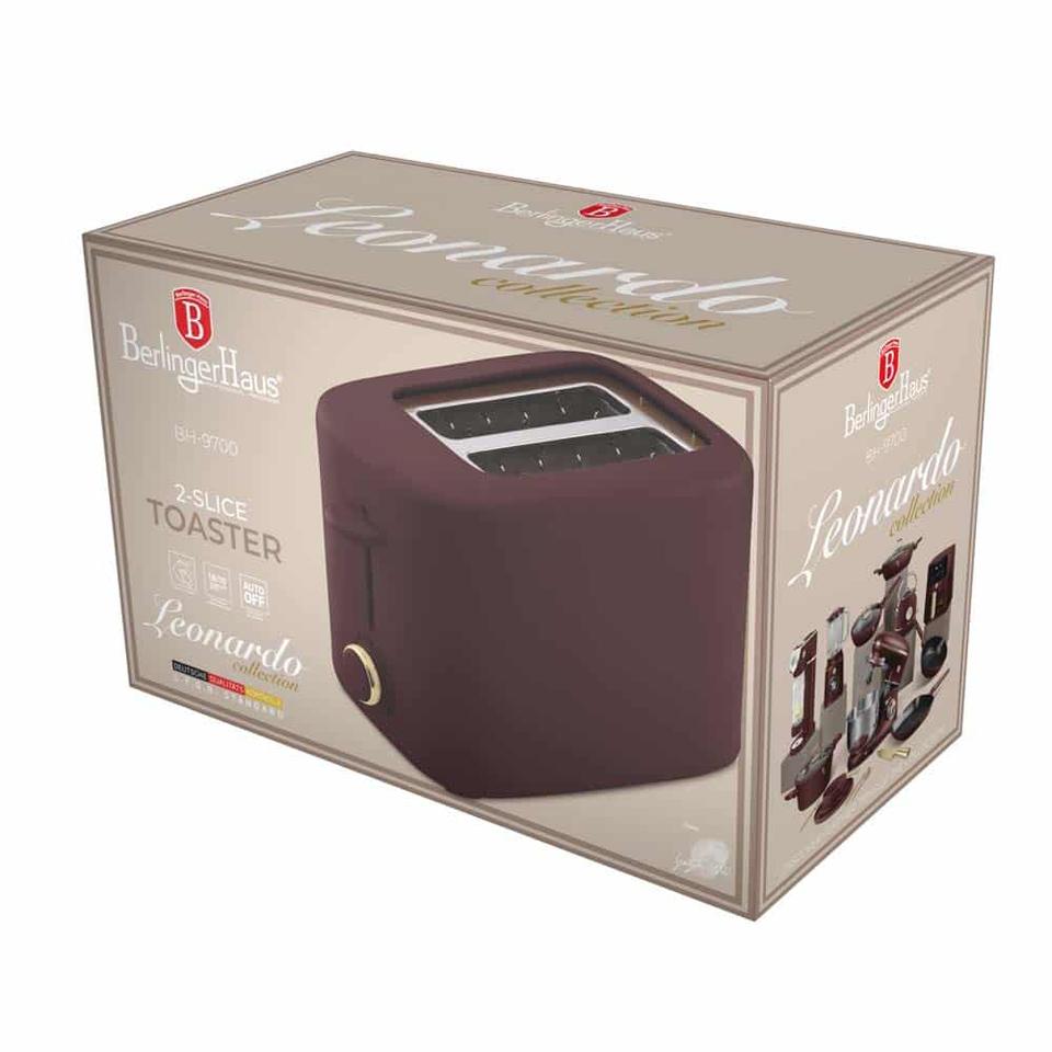 Toaster with Cover, Matt Bordeaux | Berlinger Haus BH9700