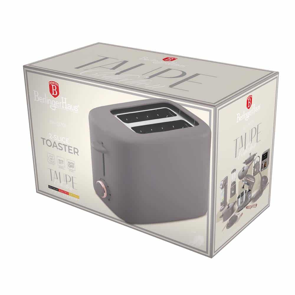Toaster with Cover, Matt Taupe | Berlinger Haus BH9701