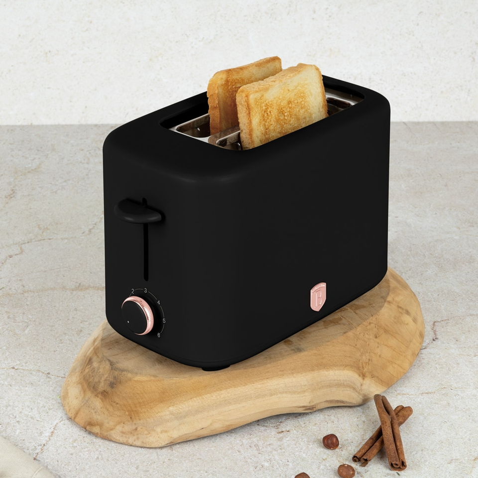 Toaster with Cover, Black–Rose Gold | Berlinger Haus BH9702