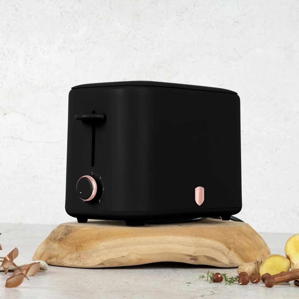 Toaster with Cover, Black–Rose Gold | Berlinger Haus BH9702