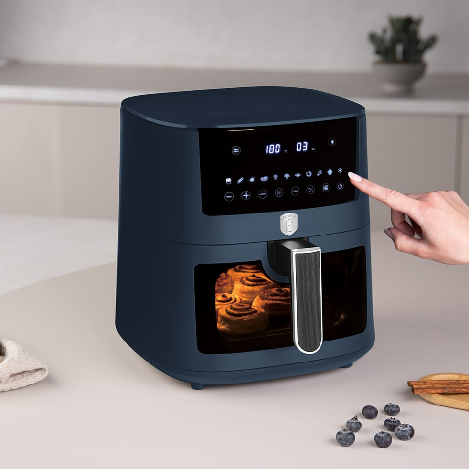 Air Fryer, 5 L with Visible Window – Matt Blue | Berlinger Haus BH9760