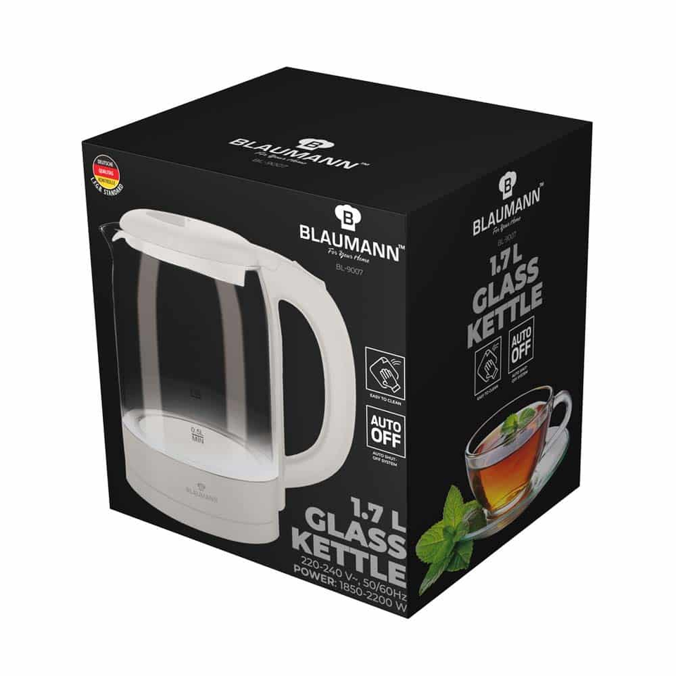 Electric Glass Kettle | Cream | Blaumann BL9007
