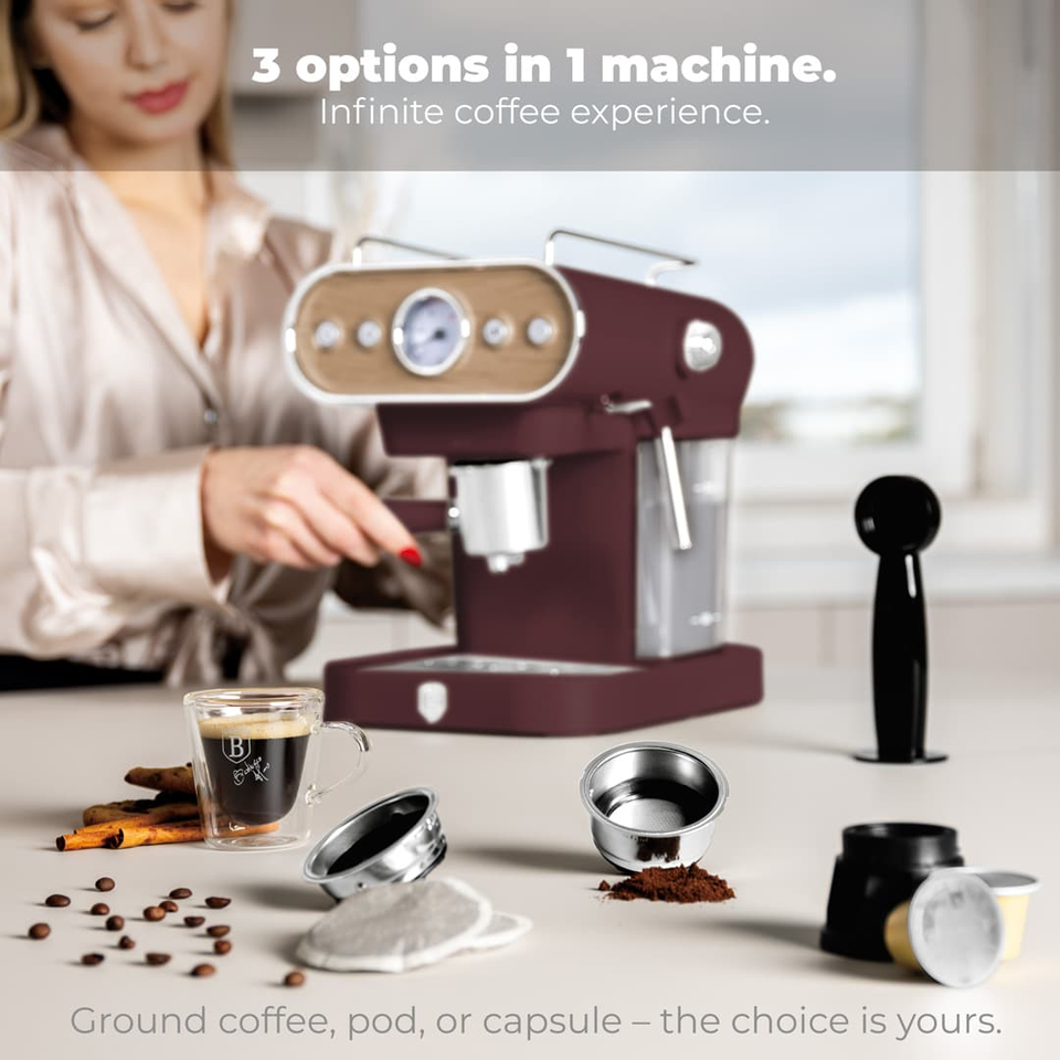 Espresso Coffee Maker, 3 in 1 | Leonardo Berlinger Haus BH9855