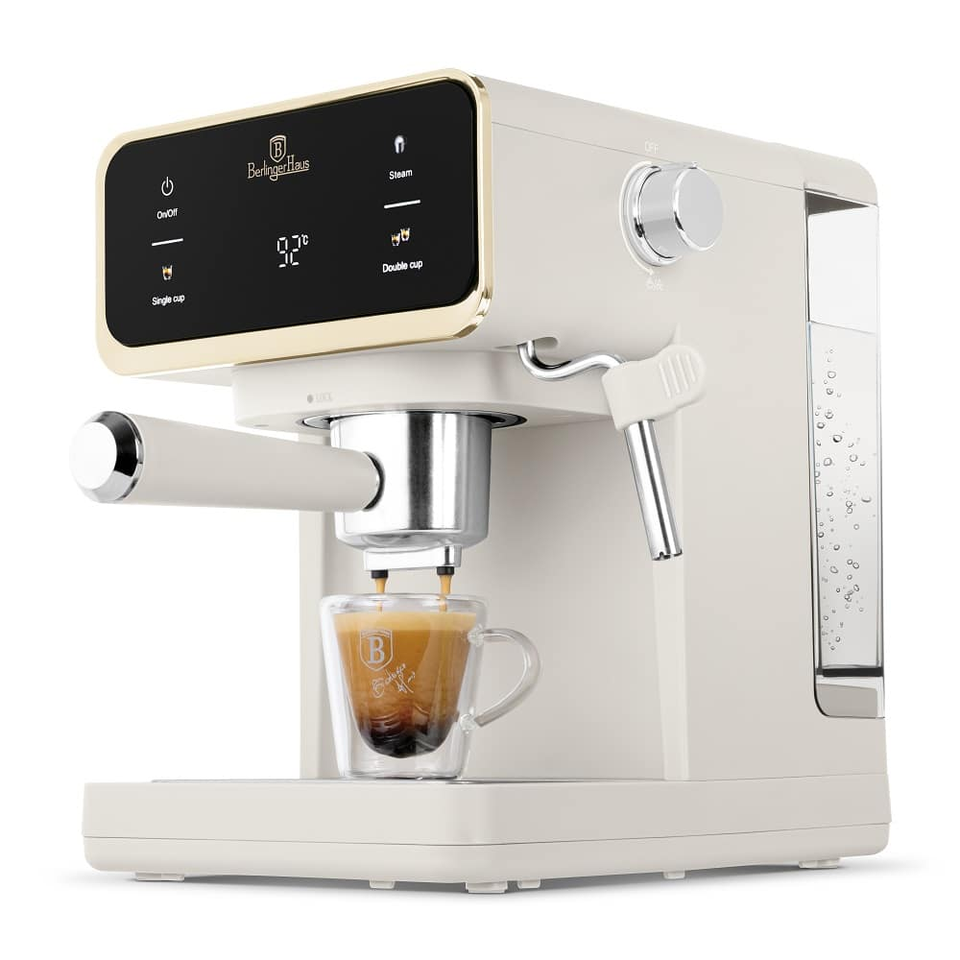 Digital Espresso Coffee Maker, 3 in 1 | Sahara Matt Cream | Berlinger Haus BH9847