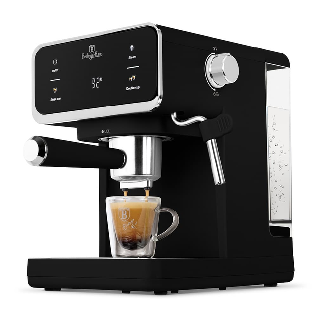 Digital Espresso Coffee Maker, 3 in 1, Matt Black | Berlinger Haus BH9851