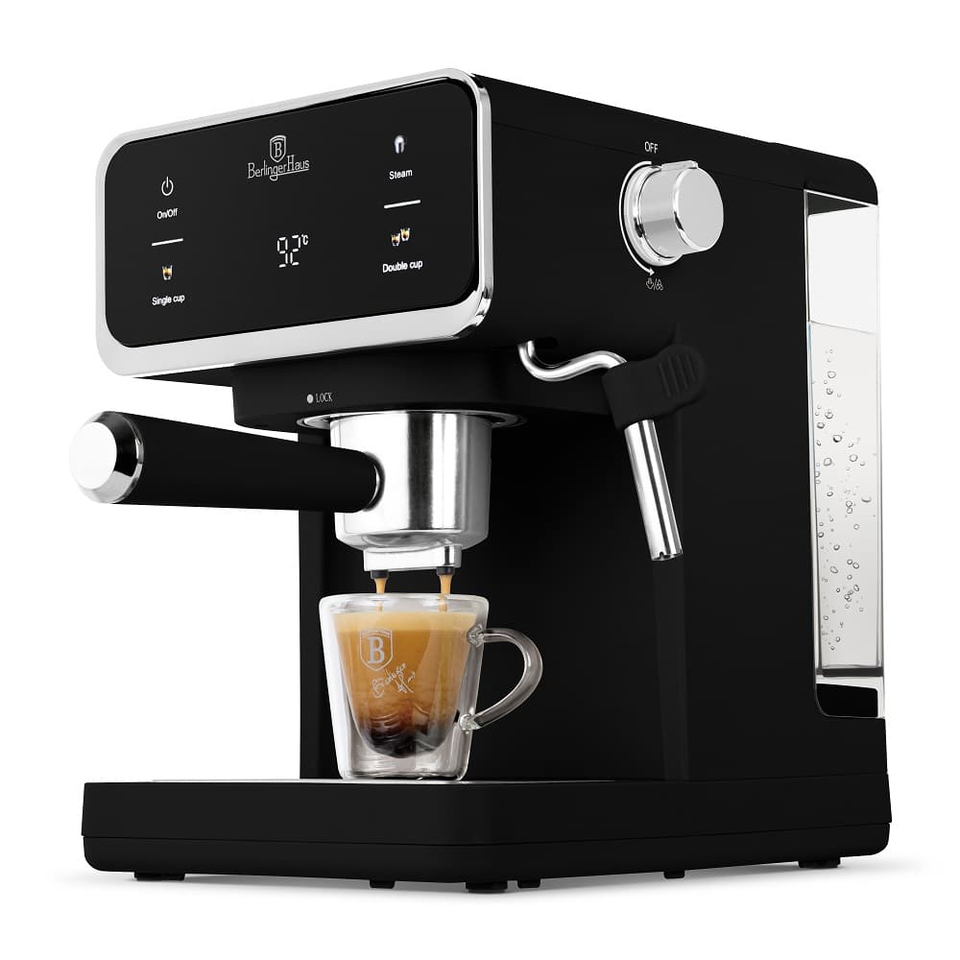 Digital Espresso Coffee Maker, 3 in 1, Matt Black | Berlinger Haus BH9851