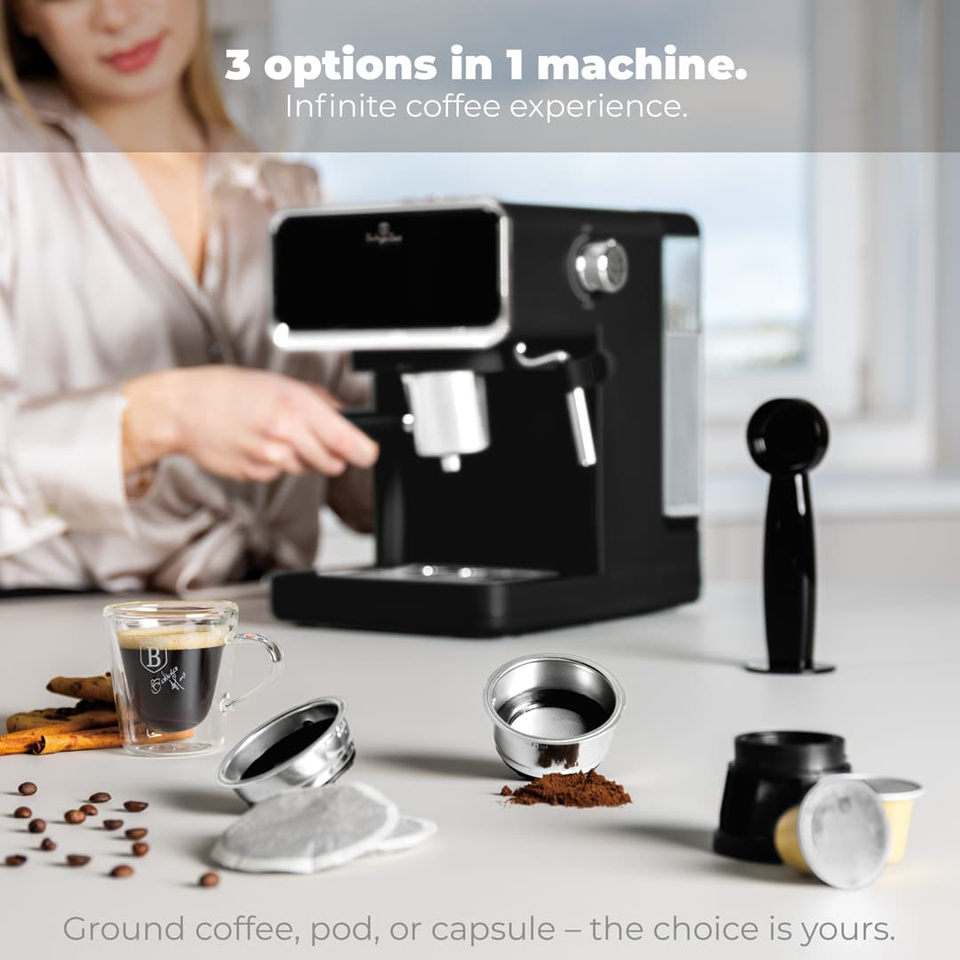 Digital Espresso Coffee Maker 3 in 1 | Berlinger Haus BH9851
