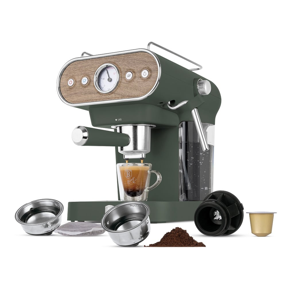 Espresso Coffee Maker, 3 in 1 | Matt Green | Berlinger Haus BH9857