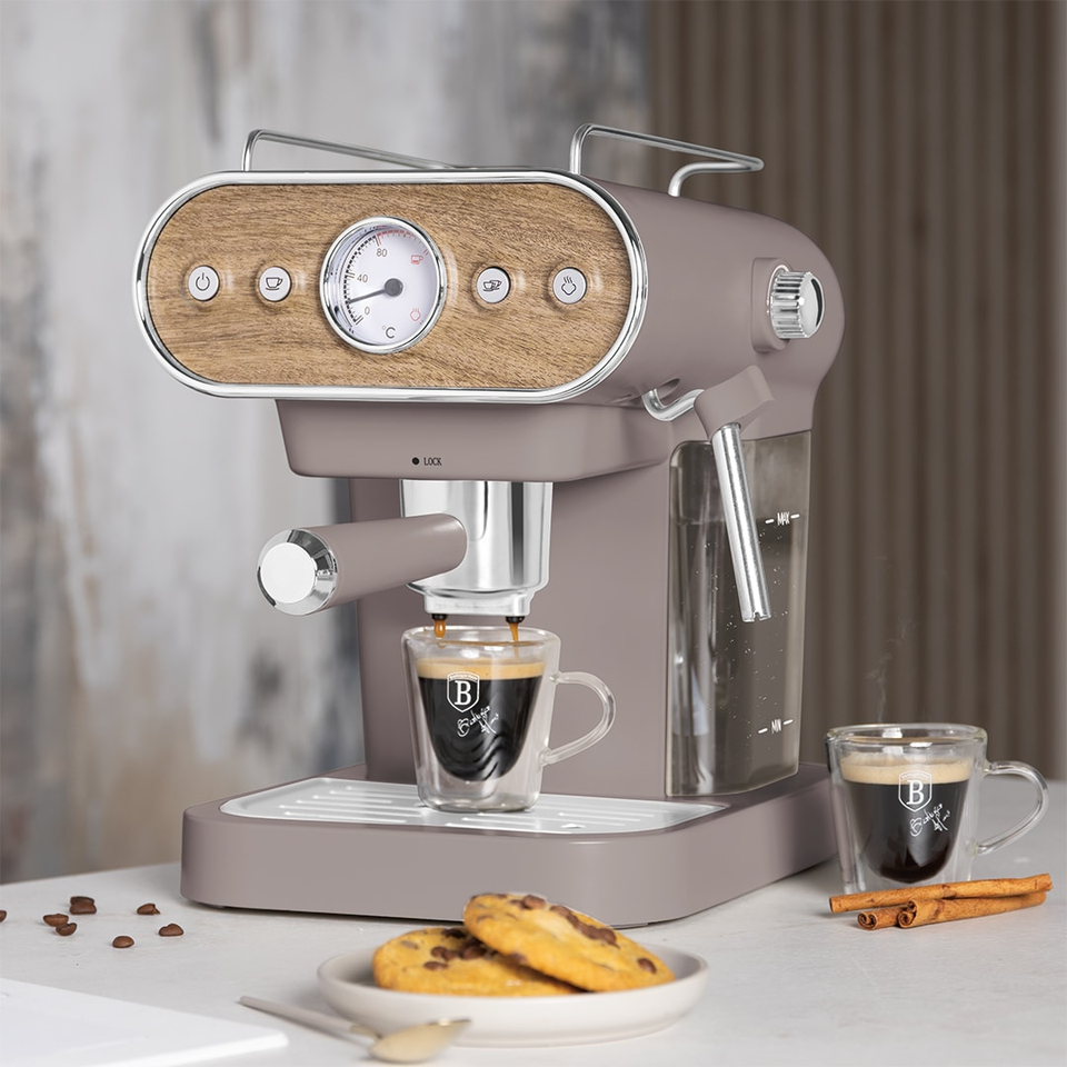 Espresso Coffee Maker, 3 in 1 | Matt Taupe | Berlinger Haus BH9856
