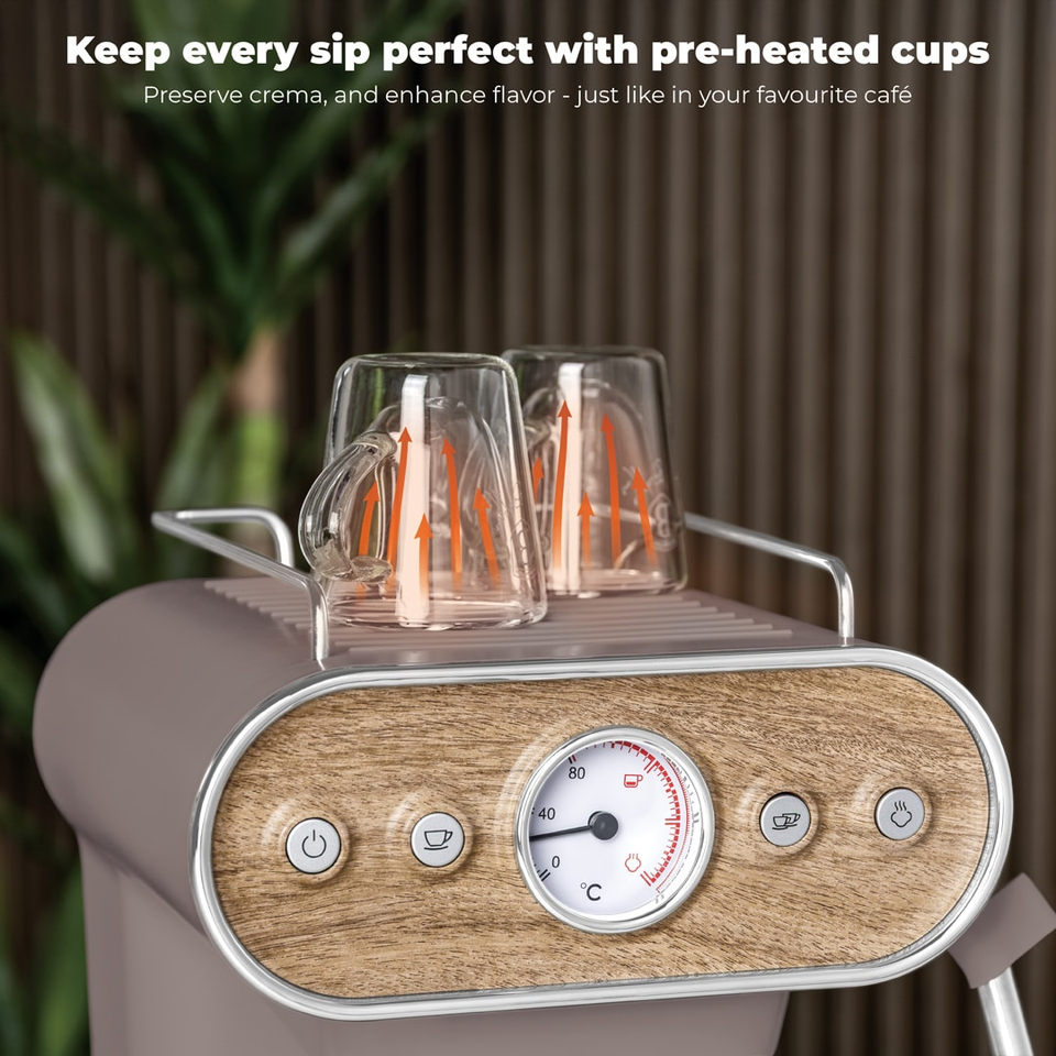 Espresso Coffee Maker, 3 in 1 | Matt Taupe | Berlinger Haus BH9856