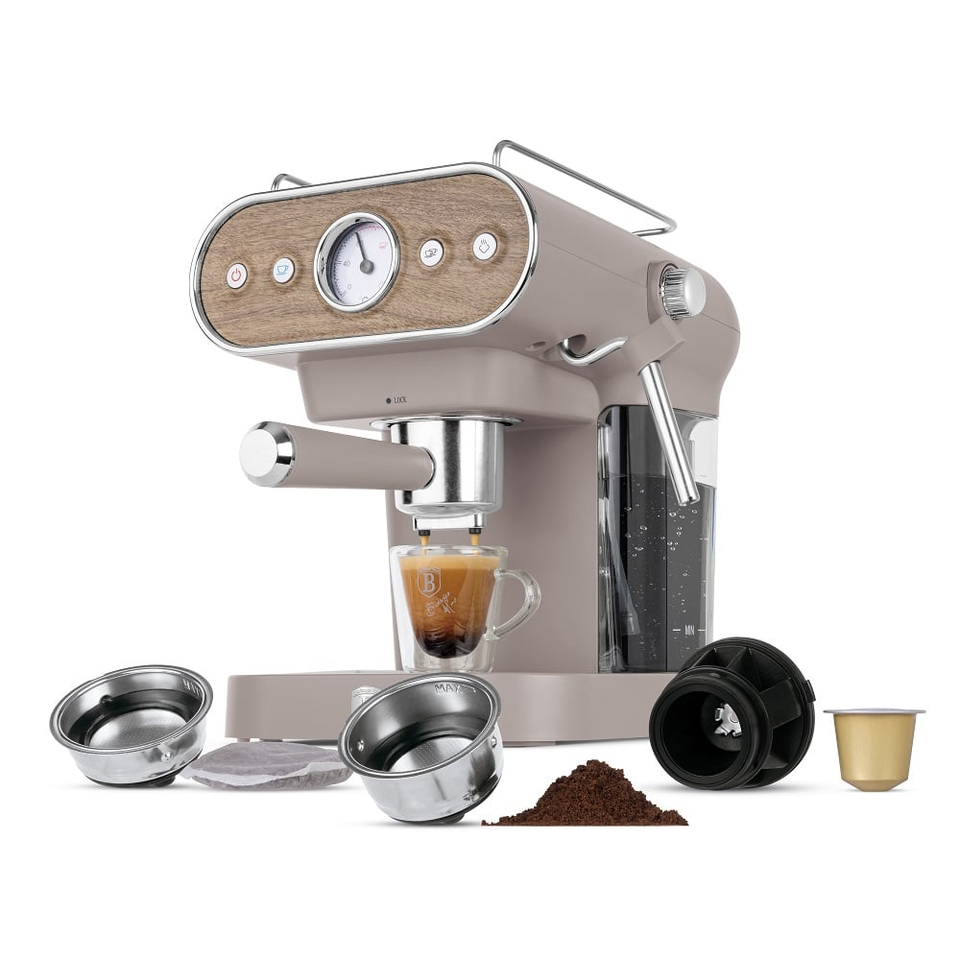 Espresso Coffee Maker, 3 in 1 | Matt Taupe | Berlinger Haus BH9856