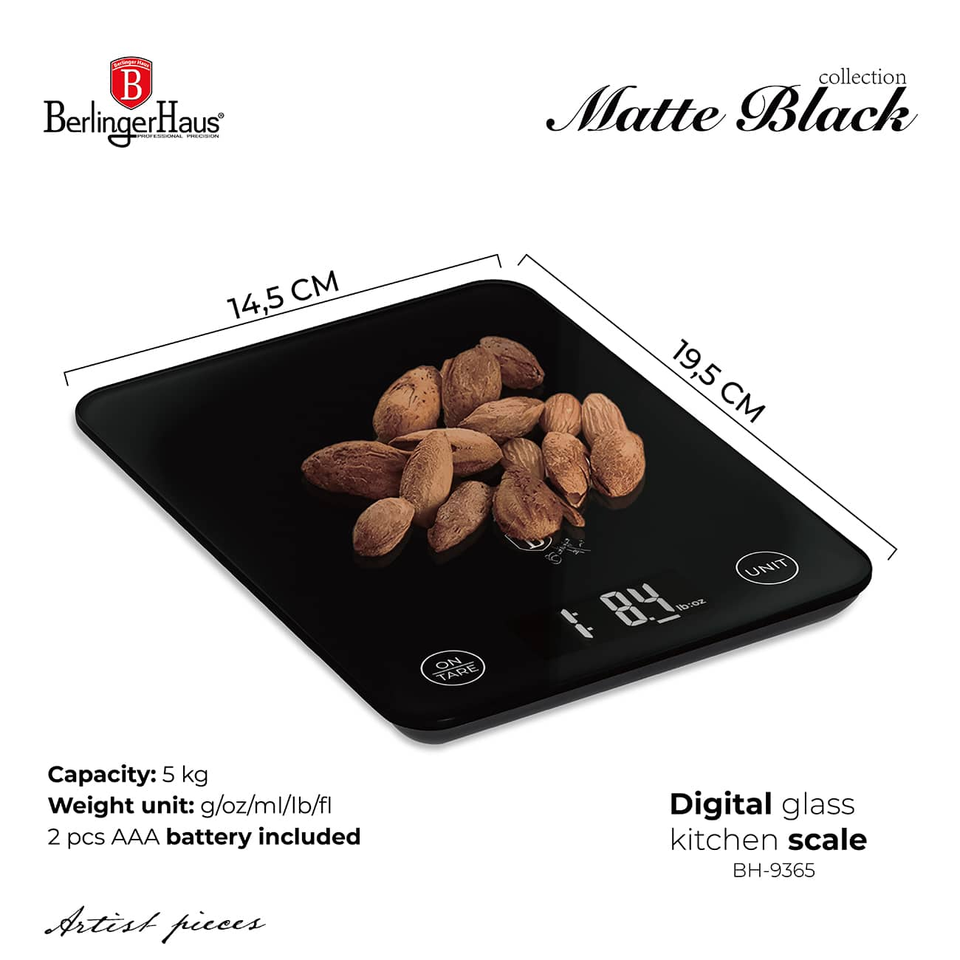 Digital Glass Kitchen Scale, 5 kg |Berlinger Haus BH9365