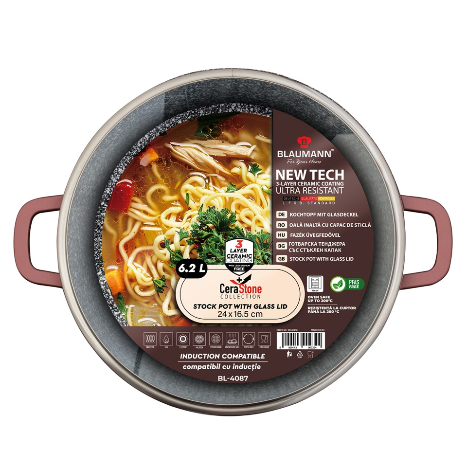 Stock Pot with Lid, 24 cm Blaumann BL4087 | Cera Stone