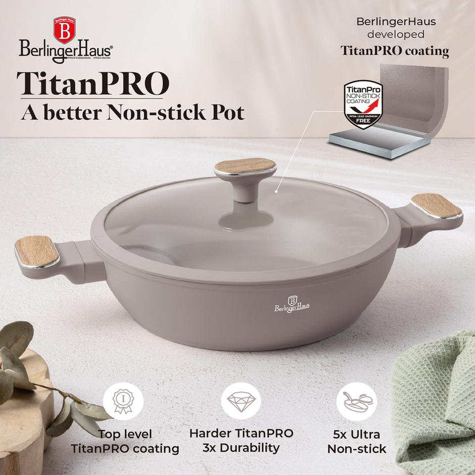 Shallow Pot , 28 cm Berlinger Haus BH8337 | Taupe Nordic